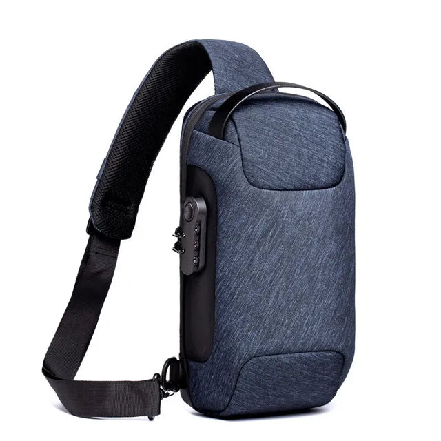 Men's Anti-Theft, USB, Waterproof Crossbody Bag