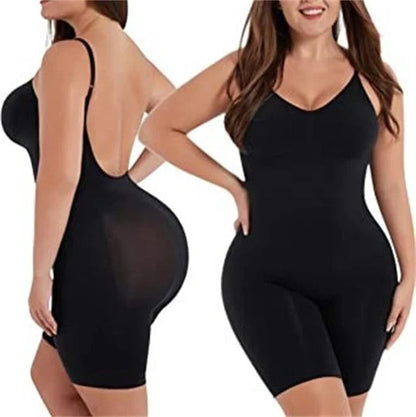 GUUDIA Bodysuits Full Coverage Shapewear Thigh Slim Body Suit Low Back Body Shaper Backless Jumpsuit Seamless Shapers Slimmer