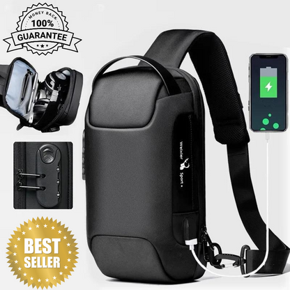 Men's Anti-Theft, USB, Waterproof Crossbody Bag