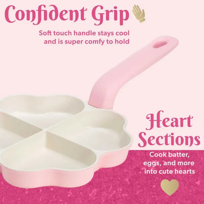 Heart-Shaped Pink Fry Pan